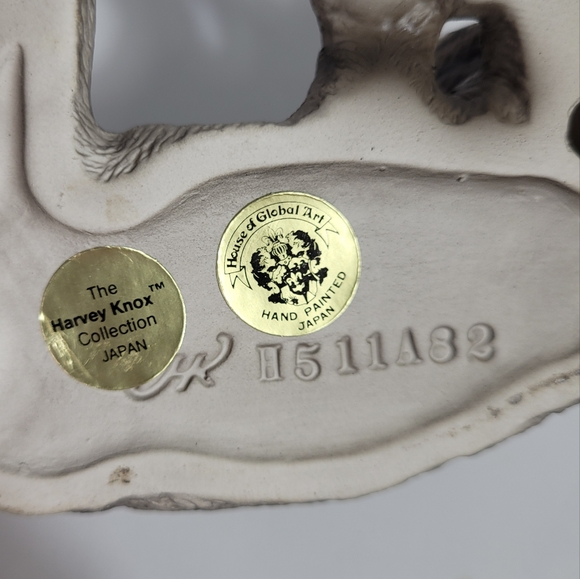 Handpainted Realistic Vintage Tabby Kitten Cat Figurine Harvey Knox - Picture 7 of 9